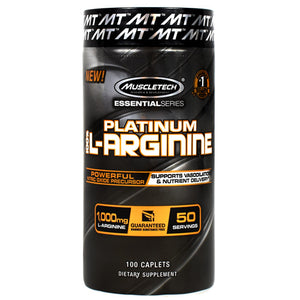 Platinum 100% L-arginine, 100 Caplets, 100 Caplets